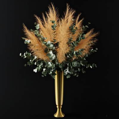 现代干花 花瓶 插花